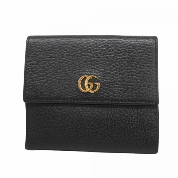 Gucci GG Marmont Wallet 456122 Leather Black Women's - Picture 1 of 12